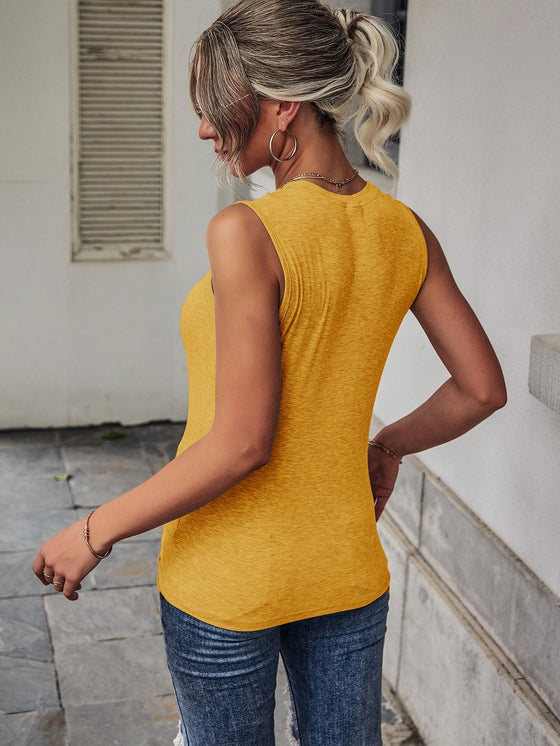 Cut Out Twist Hem Tank Top