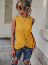 Cut Out Twist Hem Tank Top