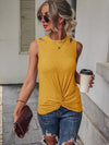 Cut Out Twist Hem Tank Top
