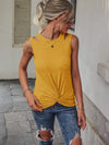 Cut Out Twist Hem Tank Top