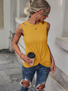 Cut Out Twist Hem Tank Top
