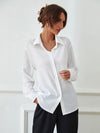 Solid Button Front Shirt