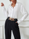 Solid Button Front Shirt