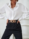 Solid Button Front Shirt
