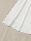 MOD Puff Sleeve Tie Front Frill Trim Dress