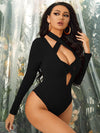 SXY Criss Cross Cut Out Bodysuit