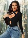 SXY Criss Cross Cut Out Bodysuit