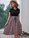Ditsy Floral Belted A line Dress