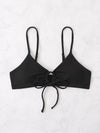 Solid Rib Knot Front Bikini Top