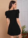 Clasi Puff Sleeve Solid Dress