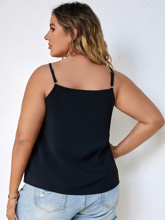 Plus Guipure Lace Panel Cami Top