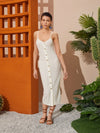 Button Through Lace Cami Dress
