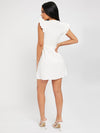 PETITE Notch Neck Floral Embroidery Dress