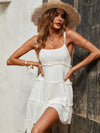 Swiss Dot Frill Trim Cami Dress