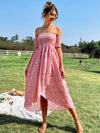 Ditsy Floral Off Shoulder Shirred Wrap Hem Dress