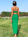 Cut Out Split Thigh Tube Dress