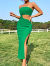Cut Out Split Thigh Tube Dress