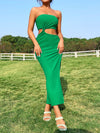 Cut Out Split Thigh Tube Dress