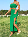 Cut Out Split Thigh Tube Dress