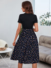 Ditsy Floral Belted A line Dress