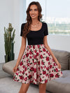 Floral Print Scoop Neck Dress