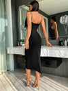 Solid Ruched Bodycon Dress