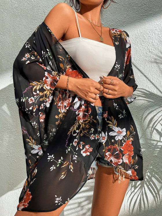 Floral Chiffon Kimono