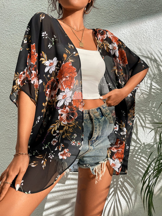 Floral Chiffon Kimono