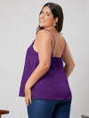 Plus Solid Scallop Trim Cami Top