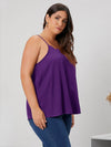 Plus Solid Scallop Trim Cami Top