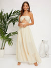 Peekaboo Ruched Bust Open Back Halter Dress