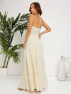 Peekaboo Ruched Bust Open Back Halter Dress