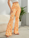 Floral Print Flare Leg Pants