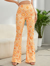 Floral Print Flare Leg Pants