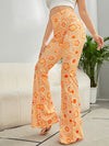 Floral Print Flare Leg Pants