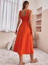Solid Shirred Bodice Cami Dress