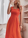 Solid Shirred Bodice Cami Dress