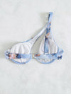 Marble Print One Shoulder Push Up Bikini Top
