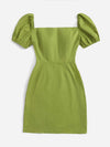 Puff Sleeve Zip Side Dress