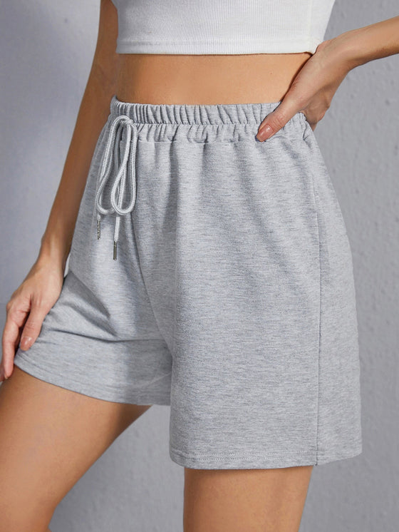 Drawstring Waist Track Shorts