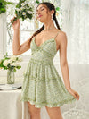 Ditsy Floral Frill Trim Cami Dress