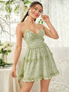Ditsy Floral Frill Trim Cami Dress