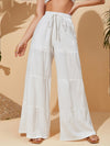Solid Ruffle Hem Pants