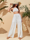 Solid Ruffle Hem Pants