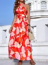 Floral Print Tie Backless A line Dress