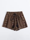 Paisley Scarf Print Knot Front Shorts