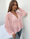 Drop Shoulder Sheer Shirt Without Bra