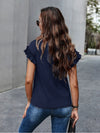 Ruffle Cuff Solid Tee