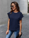 Ruffle Cuff Solid Tee