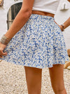 Ditsy Floral Shirred Waist Frill Trim Skirt